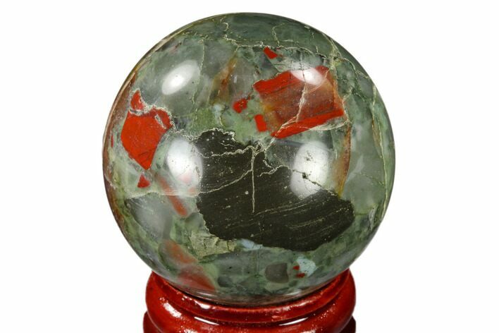 Polished Bloodstone (Heliotrope) Sphere #116184